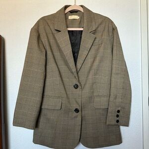 Oversized plaid blazer